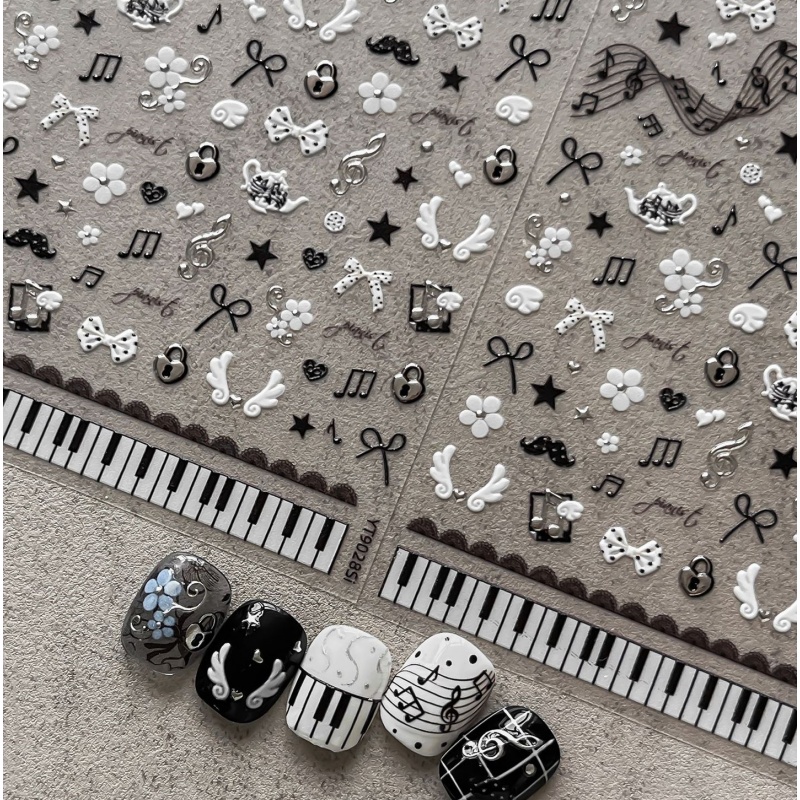 Musical Instrument Images - 5D 레트로 음악 스타일 네일 스티커