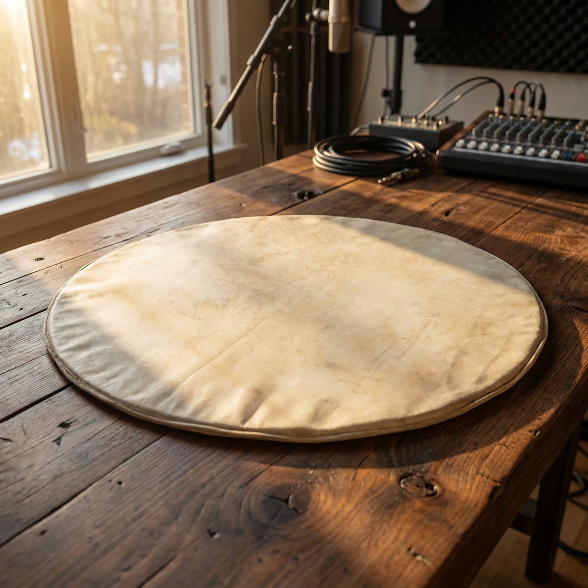 Frame Drum Goat Skin - 15인치 평평한 원형 염소가죽 드럼 헤드
