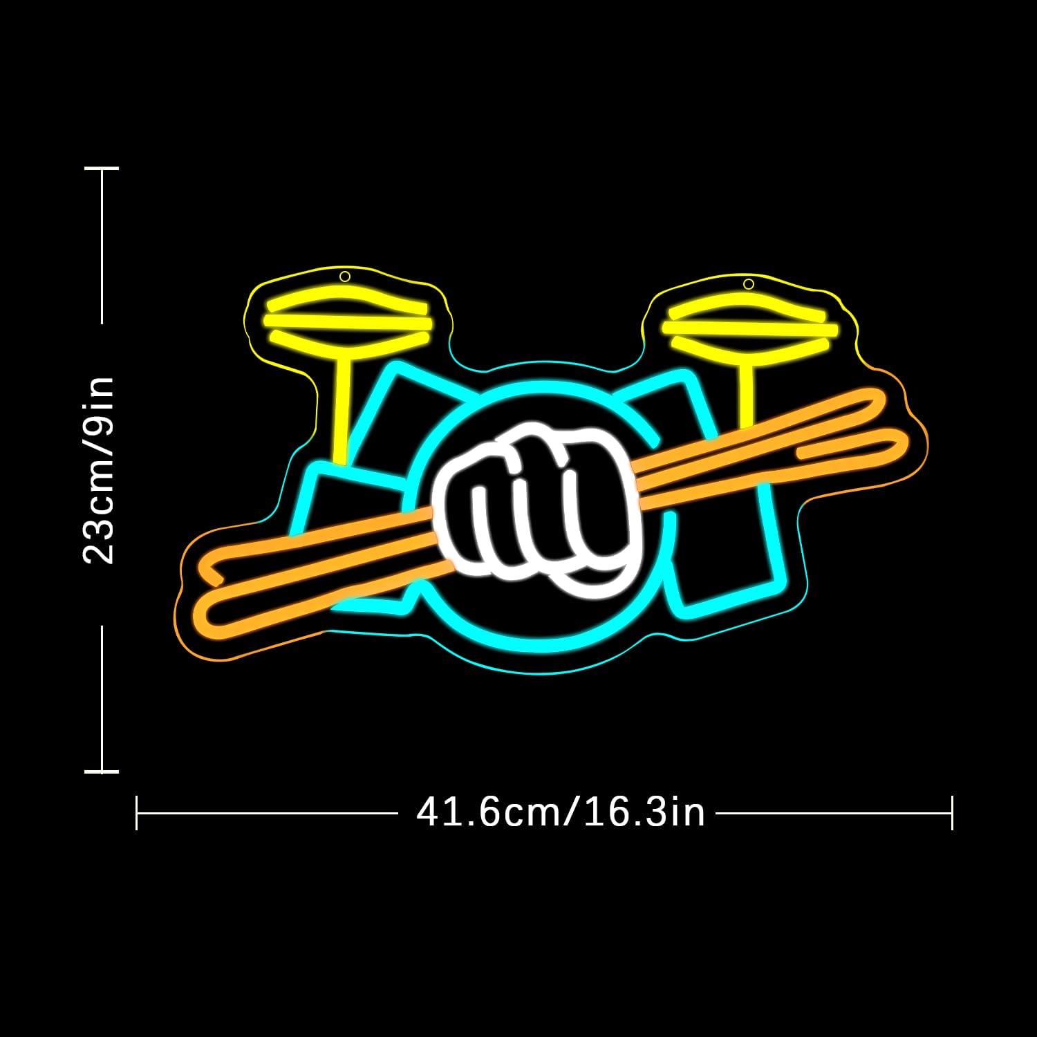 드럼 세트 네온사인 USB 전원 악기 LED 네온 조명 - Musical Instrument Music 리뷰 및 가격