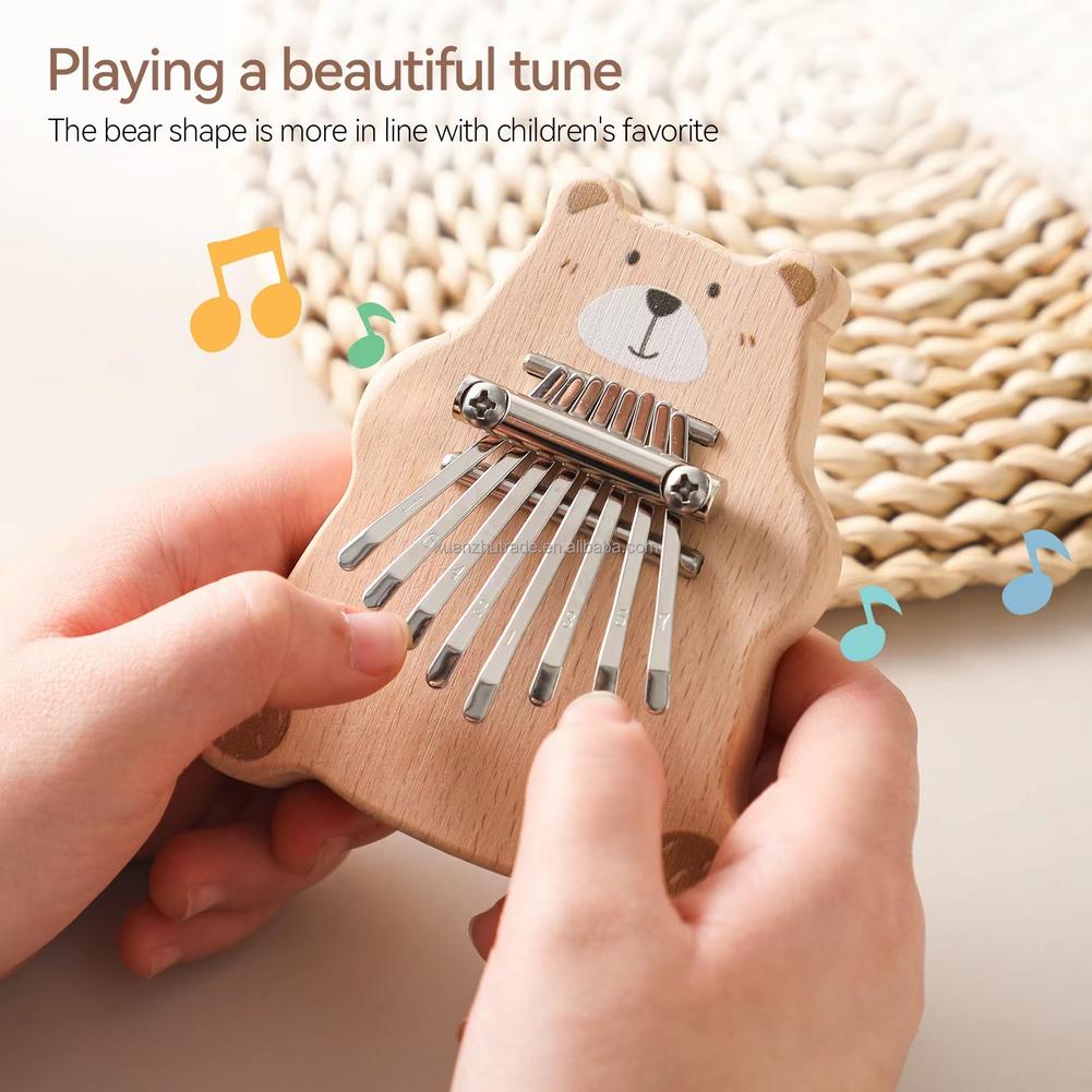8키 미니 칼림바 휴대용 엄지 피아노 만화 곰 손가락  - Musical Instrument Kids 리뷰 및 가격