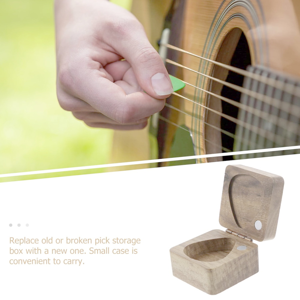 1pc 나무 우쿨렐레 픽 보관 상자 악기 액세서리 홀더 - Musical Instrument Images 리뷰 및 가격