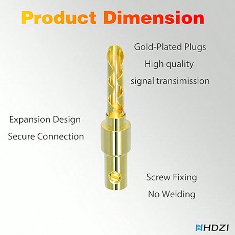 HHDZI 뮤직 바나나 플러그 - 톱니형 24K 금도금 - Musical Instrument Amplifier 리뷰 및 가격