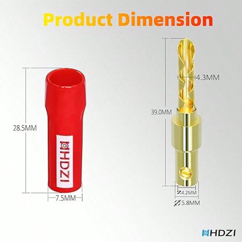 HHDZI 뮤직 바나나 플러그 - 톱니형 24K 금도금 - Musical Instrument Amplifier 리뷰 및 가격