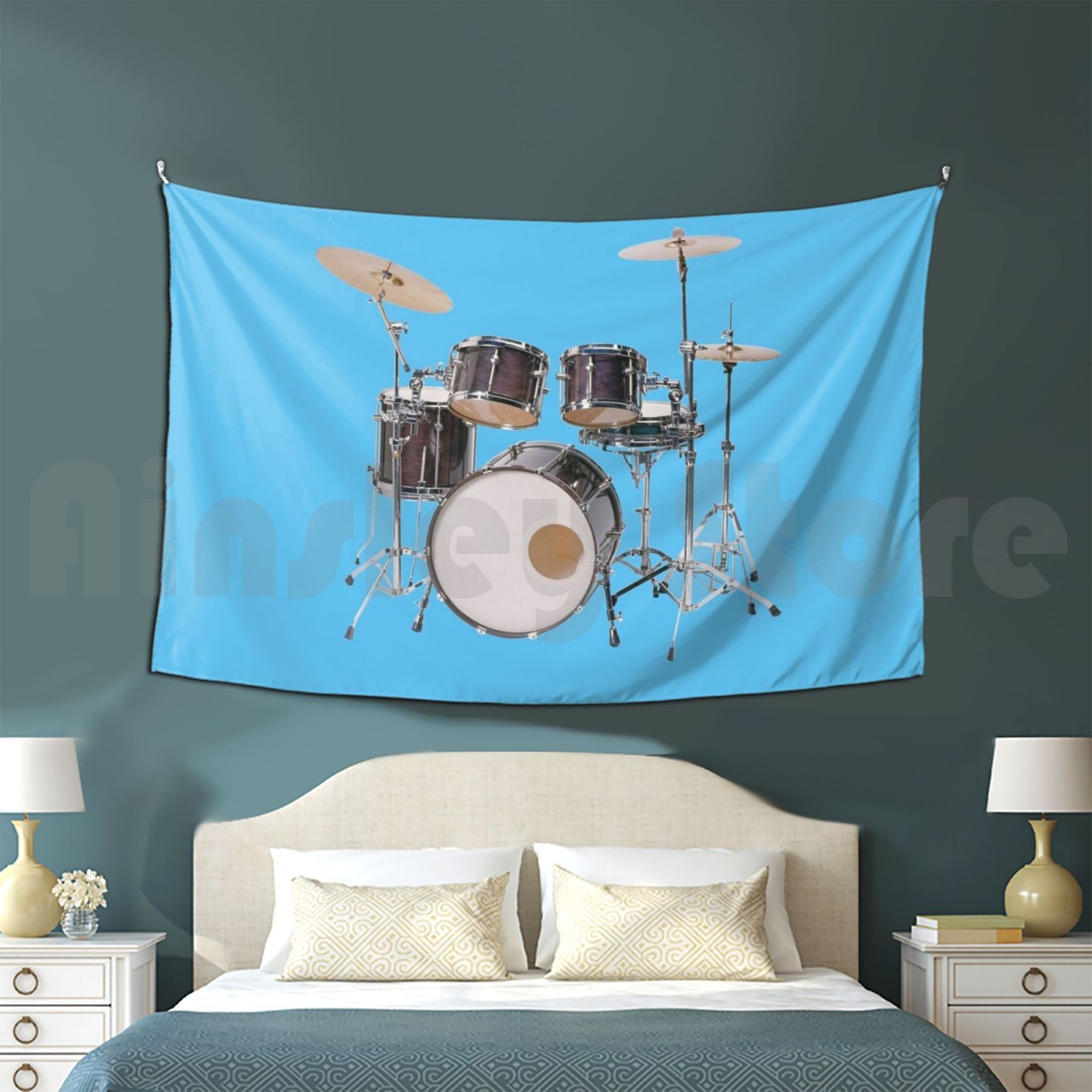 드럼 일러스트 태피스트리 거실 침실 드럼 드럼 드럼 이 - Musical Instrument Images 리뷰 및 가격