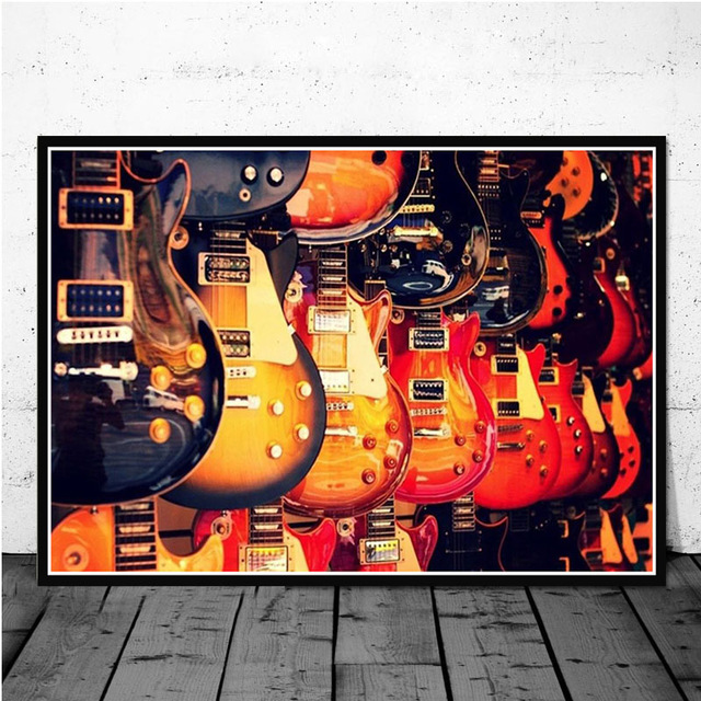 캔버스 프린트 그림 월 아트 기타 악기 컬렉션, 음악  - Musical Instrument Images 리뷰 및 가격