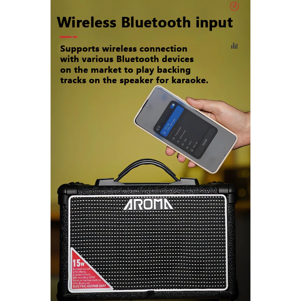 AROMA TM-15S 15W 휴대용 전기 기타 앰프, - Musical Instrument Amplifier 리뷰 및 가격