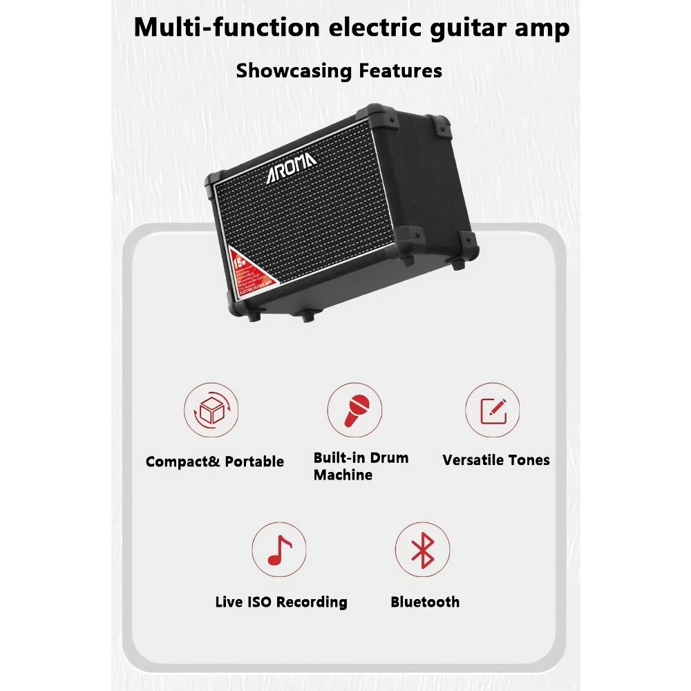 AROMA TM-15S 15W 휴대용 전기 기타 앰프, - Musical Instrument Amplifier 리뷰 및 가격