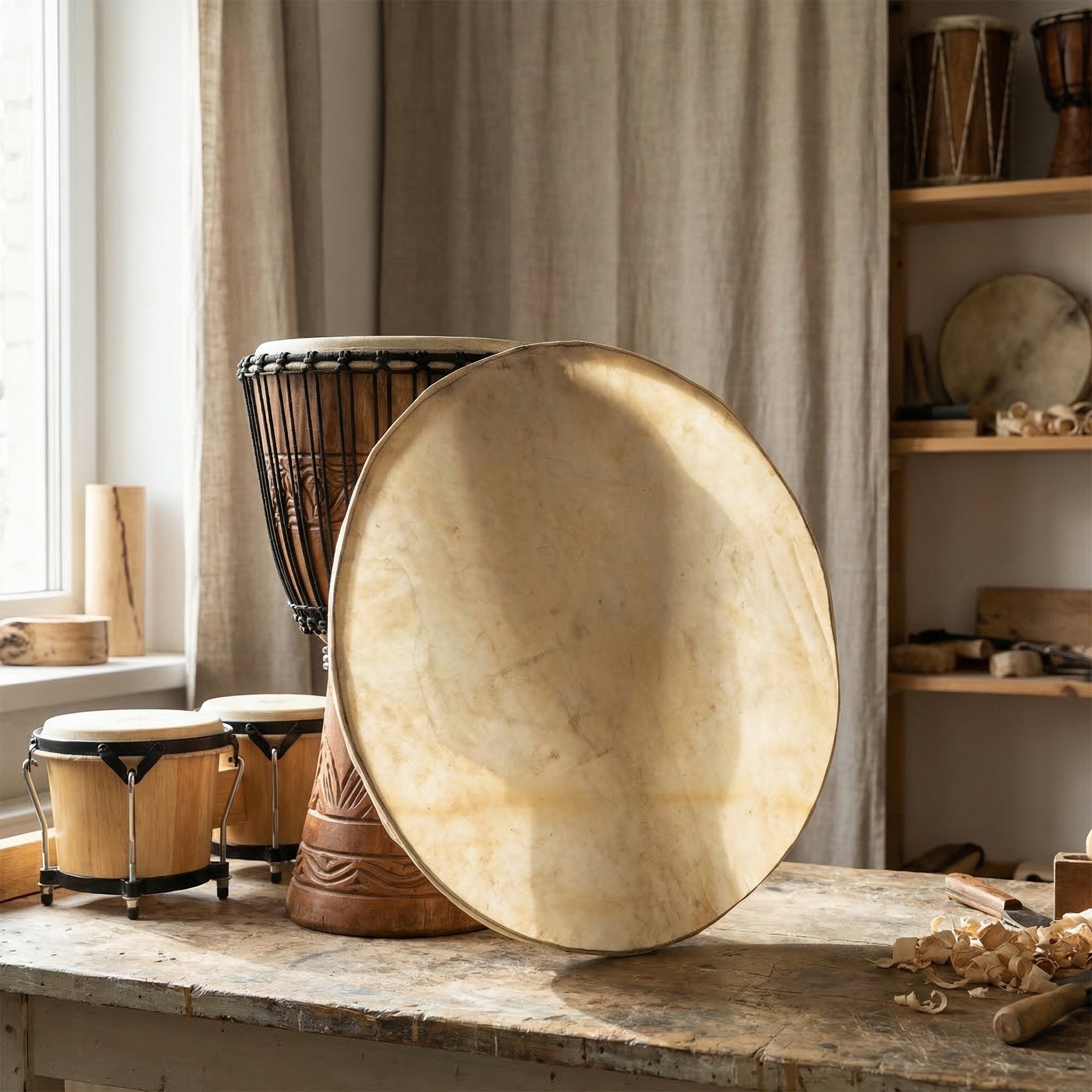 15인치 평평한 원형 염소가죽 드럼 헤드 교체품 (보드 - Frame Drum Goat Skin 리뷰 및 가격