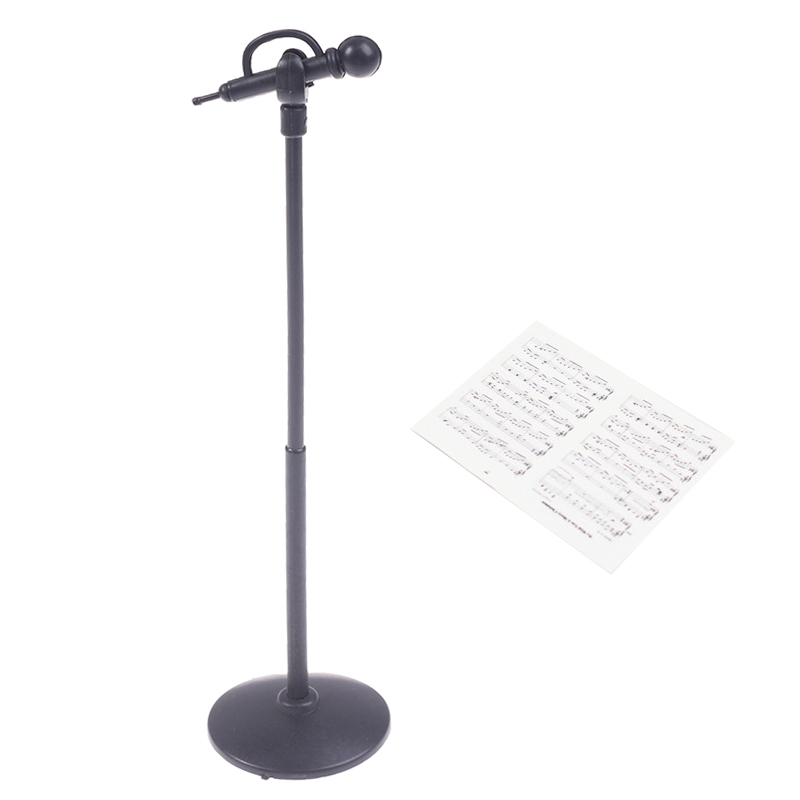 2 개/대 1:12 인형 집 미니어처 마이크 시트 음악 - Musical Instrument Images 리뷰 및 가격