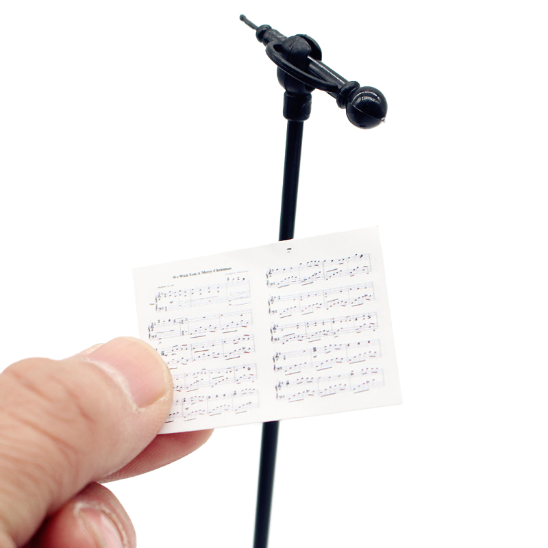 2 개/대 1:12 인형 집 미니어처 마이크 시트 음악 - Musical Instrument Images 리뷰 및 가격